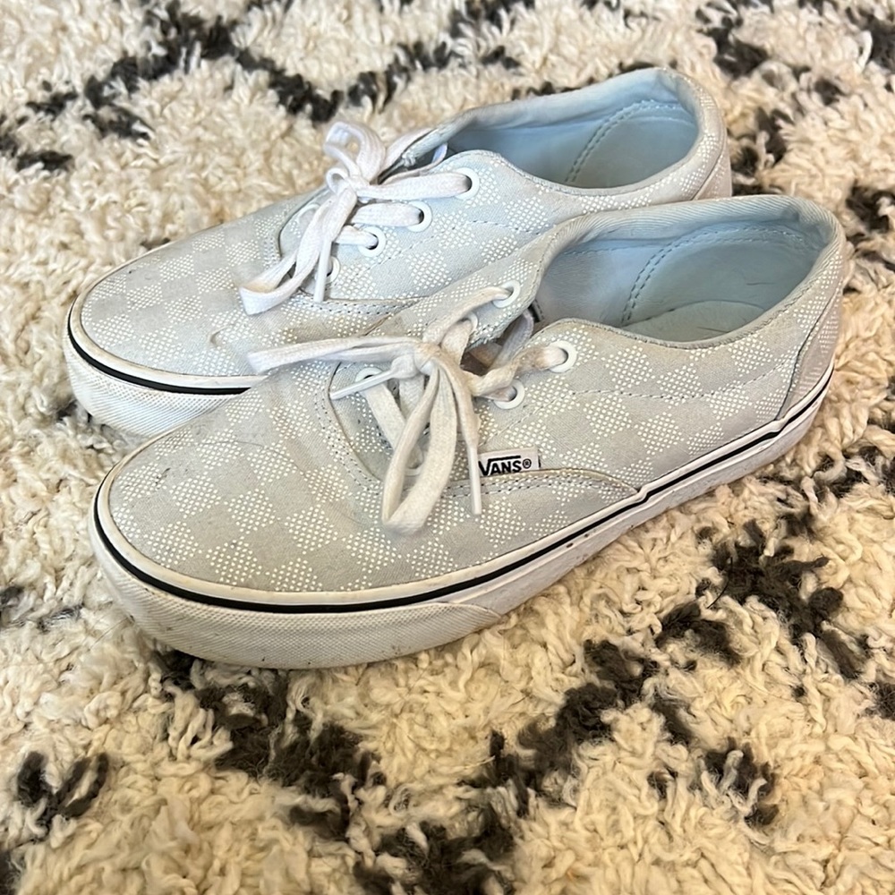 Blue checkered vans